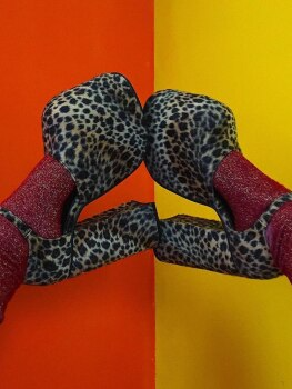 buty damskie na koturnie panterka